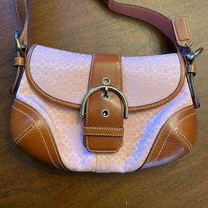 Coach Soho Signature C Pink Canvas Shoulder Bag